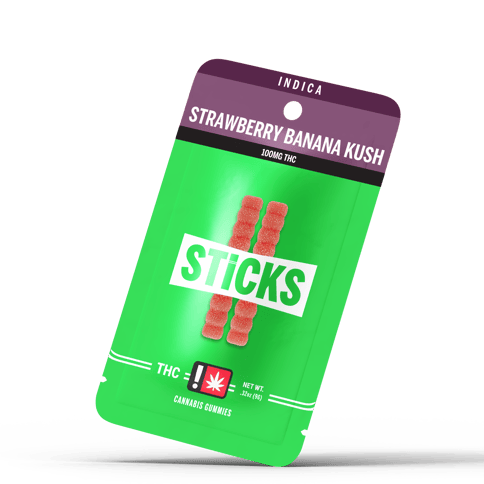 Strawberry Banana 2pk Sticks Gummies 100MG (Sticks)