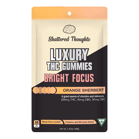 Orange Sherbert 200mg (50mg CBG + CBC) Focus Gummies | Shattered Thoughts