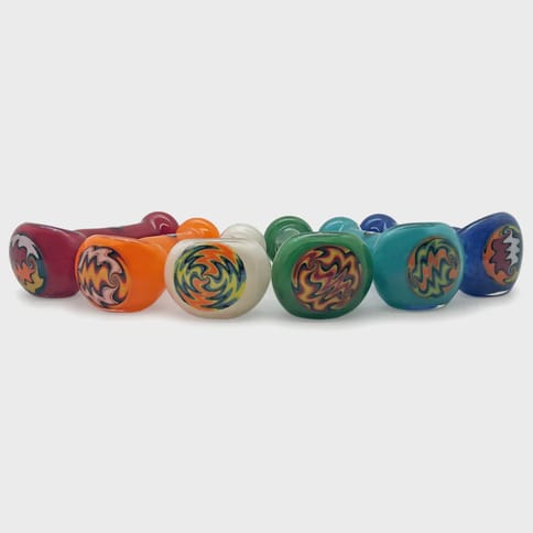 Frit Wigwag Handpipe | USA Glassworks |