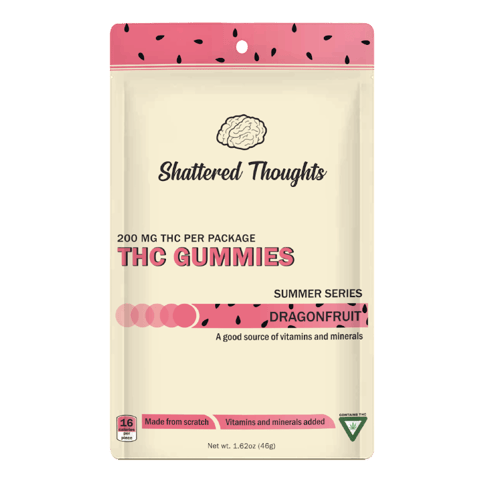 Dragonfruit 200mg THC Gummies | Shattered Thoughts