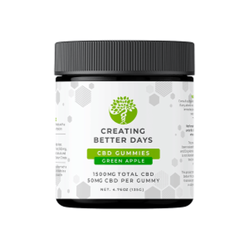 Creating Better Days CBD Gummies 1500 MG Green Apple