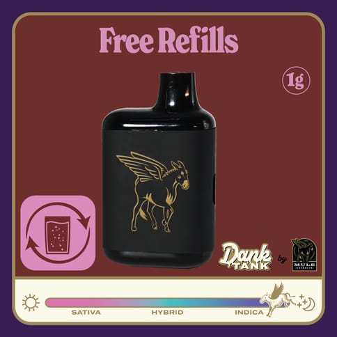 Mule Live Resin Dank Tank | Free Refills Indica 1g