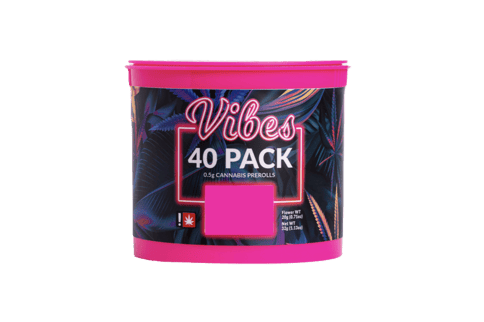 VIBES | 4 STRAIN PRE-ROLL VARIETY PACK | LEMONADE DREAM & MOSSY MOON & PB&J & SPARKLY BISCUITS | SATIVA/INDICA/HYBRID | 0.5 GRAM | X40