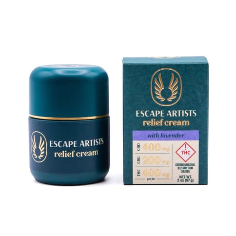 Escape Artists Relief Cream Lavender 2.0oz 400mg CBD:200mg CBG:400mg THC