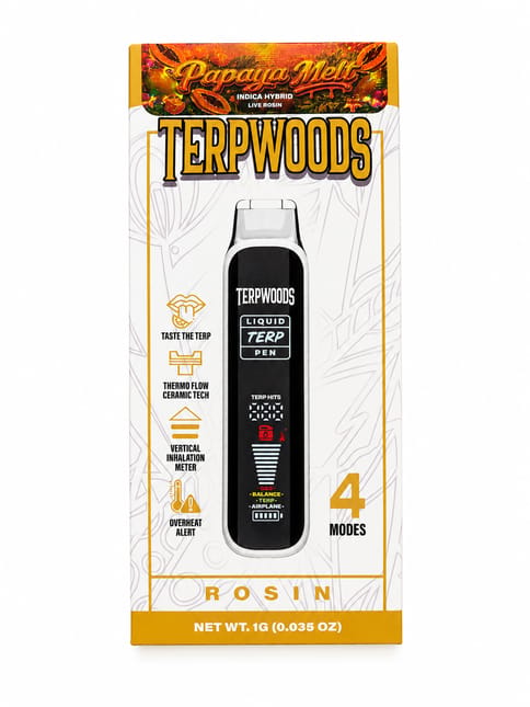 Terpwoods | Papaya Melt Live Rosin Vape | AIO | 1g