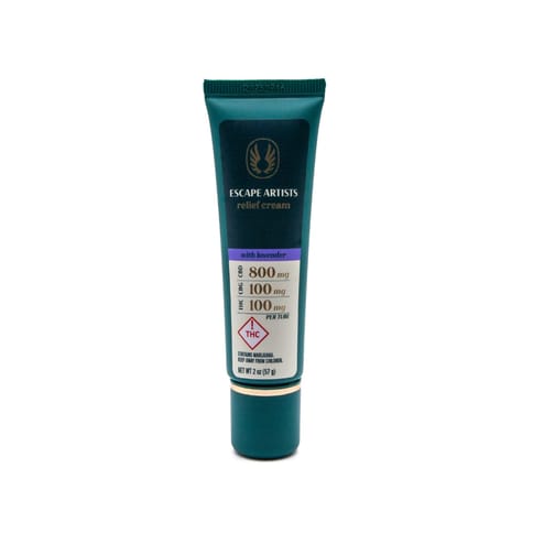 Escape Artists Relief Cream Menthol 2oz 8:1:1 800mg CBD:100mg CBG:100mg THC