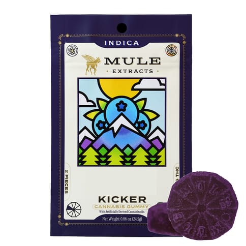Mule Kicker Gummies | Sour Blue Razz Lemon Day Quad 100mg