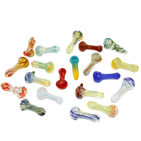 3" Assorted Basic Glass One Hitters