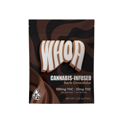 WHOA - THC CHOCOLATE - DARK CHOCOLATE - 100MG