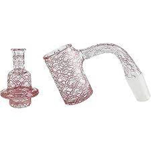 Fumed Etched Quartz Banger Kit | Matching Cap and Pearls