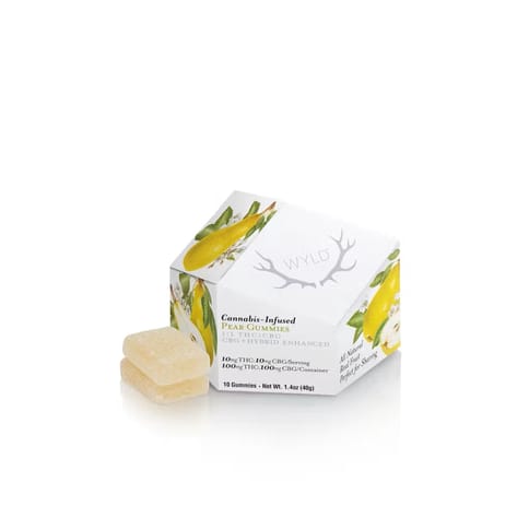 WYLD | Pear | 1:1 | CBG + Hybrid Enhanced Gummies 100mg | 40g