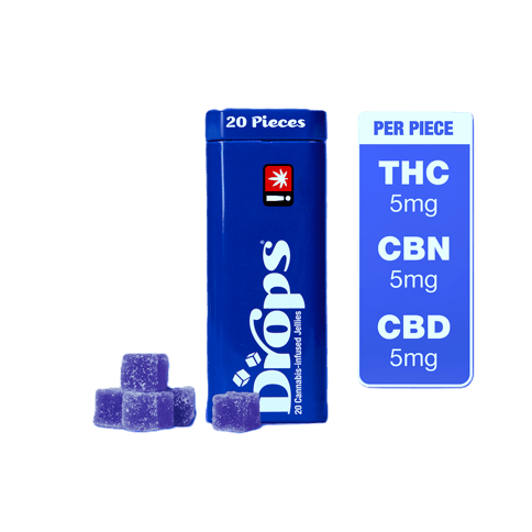 LIVE ROSIN GUMMIES | BLACK CURRANT | DEEP RELAXATION - 1:1:1/THC:CBD:CBN | INDICA | 100MG TOTAL | 20 PIECES