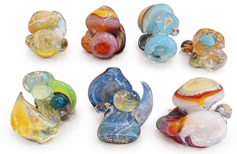 Custom Blown Glass Pinchie Bowl