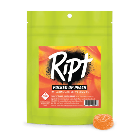 Pucked Up Peach Sativa 100mg Gummies