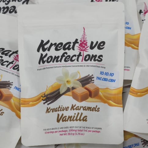 Kreative Konfections | Vanilla Night Time CBN | Karamels | 100mg | 10pk