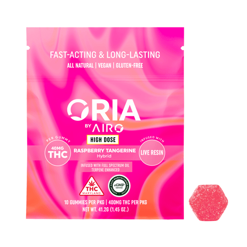 ORIA | High Dose Gummies | - Raspberry Tangerine | 40mg x 10 HIGH DOSE