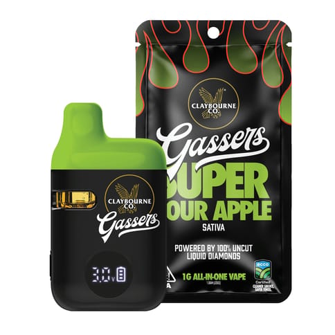 Claybourne Co. - Super Sour Apple -  Gassers Vape AIO 1g