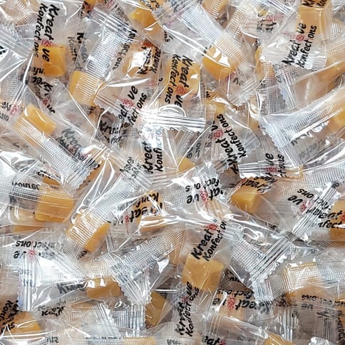 Peach 1:1 (100mg) Indica Heavenly Soft Chews 10pk by Kreative Konfections