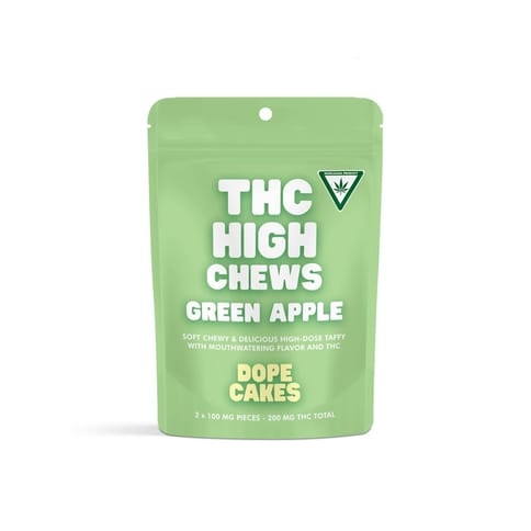 Green Apple 200mg High Chews 2 ct. x 100mg | Dope Cakes