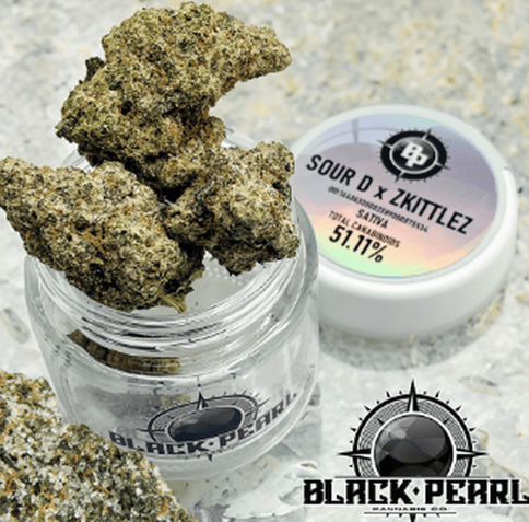 Black Pearl | Sour D x Zkittles | Infused Flower | Satvia | 3.5g | Jar