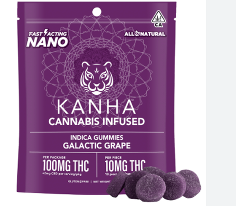 Kanha | Nano | Galactic Grape | Gummies | Indica | 100mg | 10pk