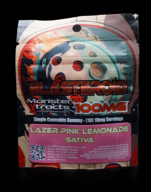 GUMMY - LAZER PINK LEMONADE - 100MG BLASTEROID - MONSTER X