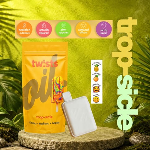 Tropsicle 2g Oil Twists Distillate All-in-One Vape by Oil by Craft | Golden Rookie