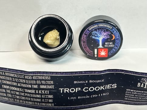 trop cookies 1g hash rosin dab (B.A. botanical)