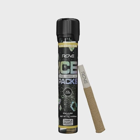 ROVE | Kiwi Kush Ice Pack (Rosin-Hash-Diamonds) | Infused Preroll | 1g