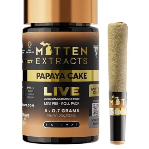 Mitten Extracts | Live Sauce Infused | Minis (5x0.7g) | 3.5g | Papaya Cake