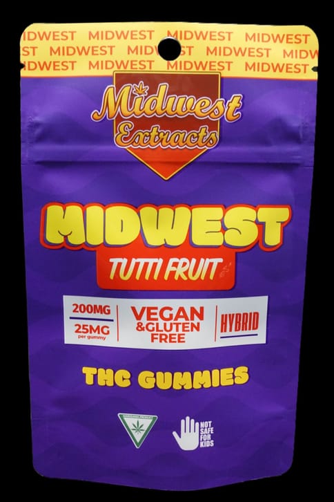 Midwest Extracts Tutti Fruit 200mg Gummy 8pk EXP:03/14/27