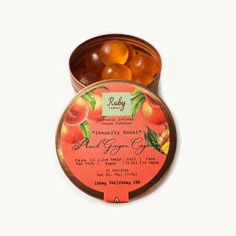 Ruby Farms | Peach Ginger Cayenne "Immunity Boost" | 100mg THC /200mg CBD