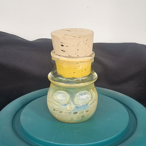 Benfinity Glass | Corked Skull Jar | Yellow Fume