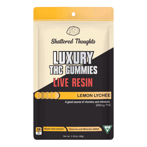 Lemon Lychee 200mg  Live Resin Infused Gummies | Shattered Thoughts