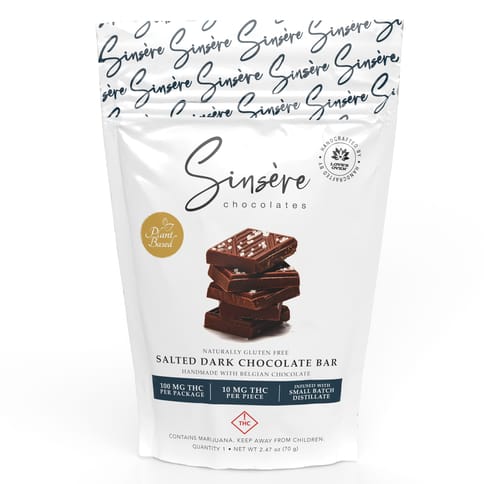 Sinsere Belgian Dark Chocolate Bar Salted 100mg