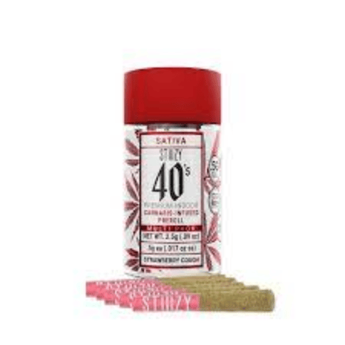 Stiiizy 40's | Strawberry Cough (S) | .5g x 5 Infused Preroll Joints