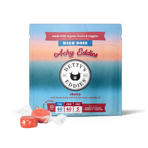 Betty's Eddies | High Dose | - Cherry Achy Fruit Chews | 40mg x 10