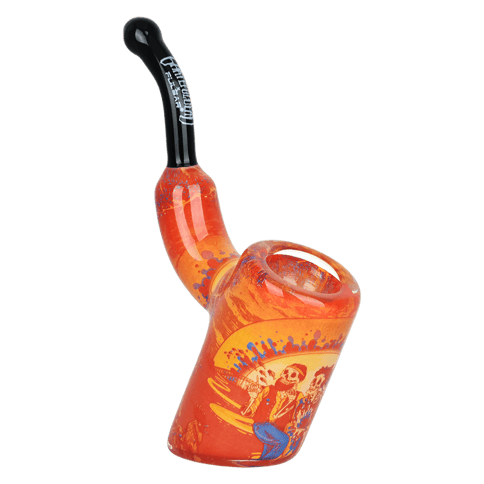 Grateful Dead x Pulsar Inside Print Bent Sherlock Pipe | Sunset Dance | 4"