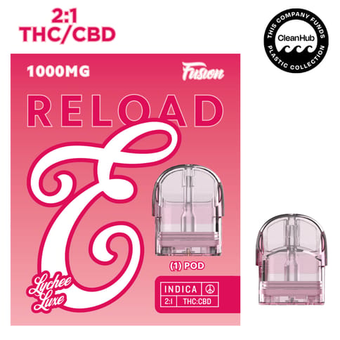 EUREKA 1000MG RELOAD FUSION - LYCHEE LUX 2:1 THC:CBD