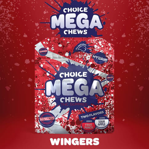 Choice - 200mg Mega Chew (2pk) - Wingers - Pucker Punch (Hybrid)