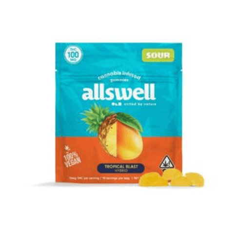 Allswell Tropical Blast Gummies Pouch 100mg -10mg x 10