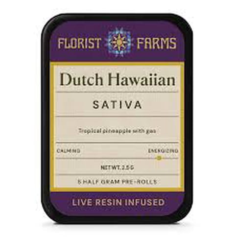 Florist Farms | Infused Live Resin Dutch Hawaiian | 1/2 Gram Joints | 5pk