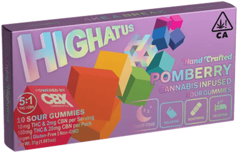 KB - HIGHATUS - CBN GUMMY - 5:1 THC SOUR POMBERRY - 120MG