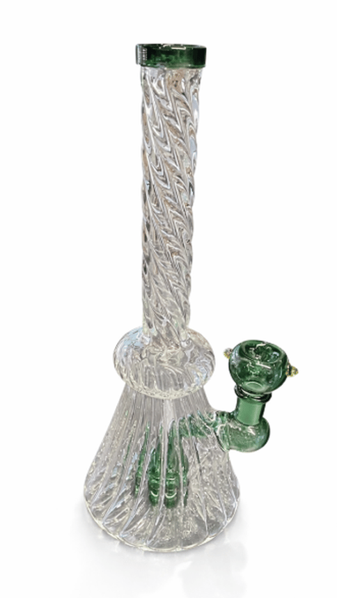 Frost Swirled Water Pipe - 10" - Green