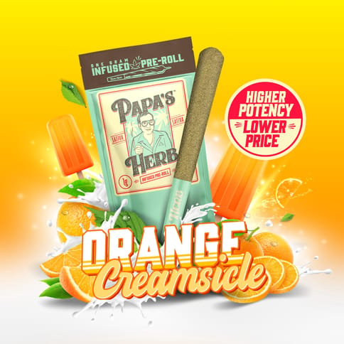 PAPAS HERB - INFUSED PREROLL - ORANGE CREAMSICLE - 1G
