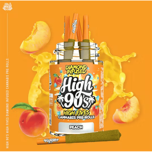 Peach - 2.5G - High Fives Diamond Infused Pre Roll Pack