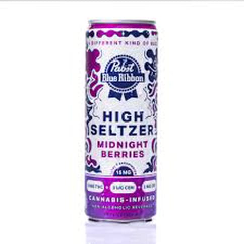 PBR Infused Seltzer Midnight Berries 15mg Single Can, LP District 11 Inc.