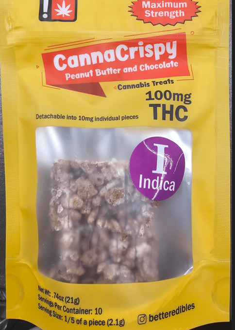 CannaCrispy | Peanut Butter & Chocolate Rice Crispy Treat (Indica) | 100mg