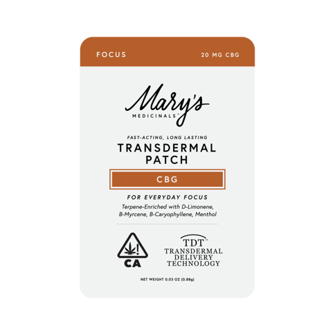 Mary's Medicinals Transdermal CBG Patch