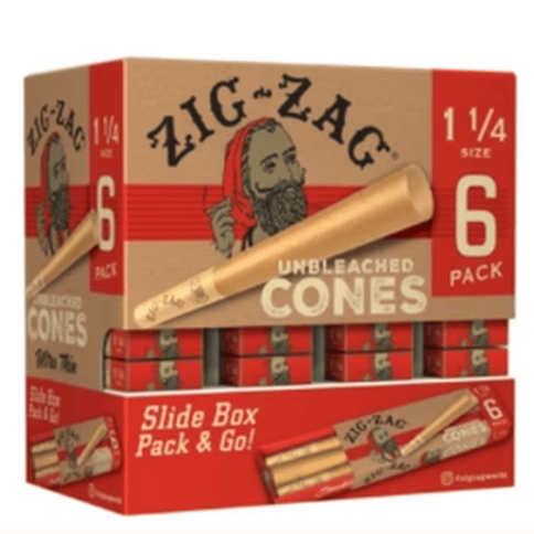Zig-Zag 1 1/4" Unbleached Cones, 6pk